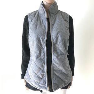 Grey Puffer Vest Gold Zipper